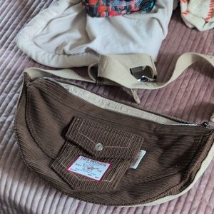 Brown Corduroy True Religion Crescent Bag